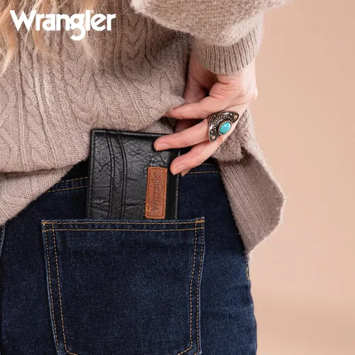 Miniatura 4 de Montana West X Wrangler - Tarjetero para mujer, con bloqueo RFID, llavero con ventana de identificación y bolsillo con cremallera para monedas