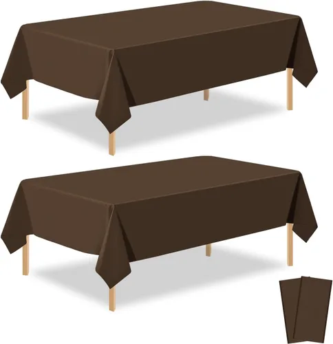 Miniatura 17 de Paquete de 2 manteles rectangulares desechables de plástico negro de 54 x 108 pulgadas, manteles de plástico negro para cumpleaños, bodas