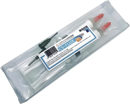 Miniatura 8 de CS-Flux 0.35 oz (2x5g) Flujo líquido libre de halógenos de baja viscosidad para reprocesamiento de componentes BGA, reflujo ideal para reparaciones