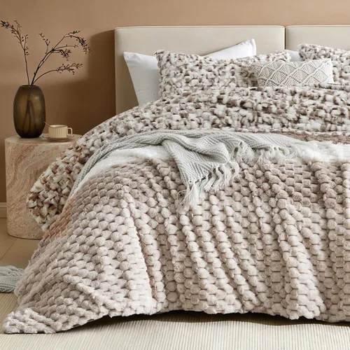 Miniatura 9 de Petrichor Juego de edredón esponjoso tamaño individual, edredón grueso de franela negra ultrasuave para cama Queen, juego de ropa de cama cálido