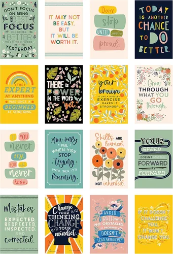 Miniatura 11 de Carson Dellosa - Juego de 14 pósteres de 14 piezas con reglas de aula, arte de pared motivacional de 8.5 x 11 pulgadas con afirmaciones positivas