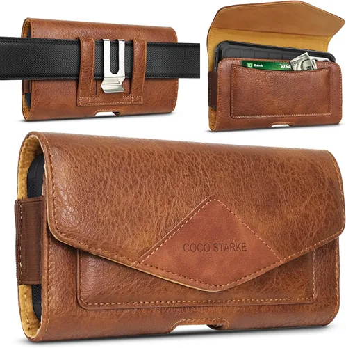 Funda de cuero para teléfono con tapa magnética abatible para iPhone 17/16/15/14 Pro Max, funda para Samsung Galaxy s25 Ultra S24+/S23+/S22+