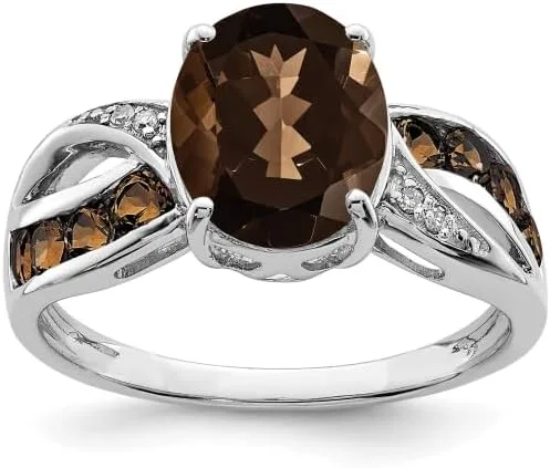 Miniatura 7 de IceCarats 925 Sterling Silver Diamond Gemstone Ring