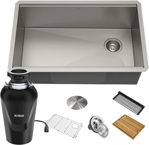 Miniatura 17 de KRAUS KWU111-23 Kore - Fregadero de cocina con estación de trabajo de 23 pulgadas, para empotrar, cuenco individual, de acero inoxidable calibre 16