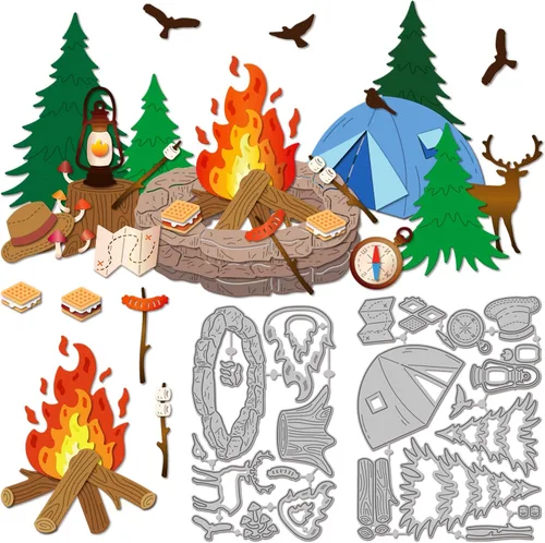 Miniatura 10 de GLOBLELAND Herramientas para asar a la parrilla, troqueles de corte para hacer tarjetas, troqueles de corte de barbacoa de primavera para bricolaje