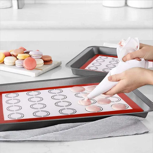 Miniatura 2 de LotFancy Tapete de silicona para hornear, paquete de 2 forros antiadherentes para hornear macarrones para galletas, masa rodante, pan y pastelería