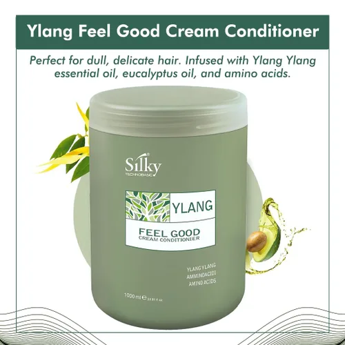 Miniatura 2 de Ylang Rinse Out - Acondicionador profundo para cabello seco dañado infundido con aceite esencial para humedad y salud, acondicionador sin sulfatos