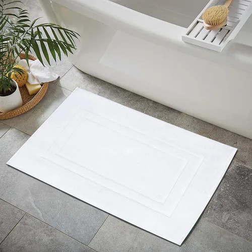 Miniatura 4 de Feather & Stitch - 2 tapetes de baño tipo toalla (30 x 21 pulgadas), tapetes de baño de rizo 100% algodón, tapetes para el suelo de la ducha