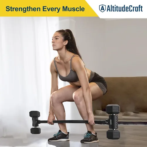 Miniatura 8 de Convertidor de mancuerna a barra, transforma mancuernas a barra de pesas, convertidor de mancuernas a barra para el gimnasio en casa, ajustable