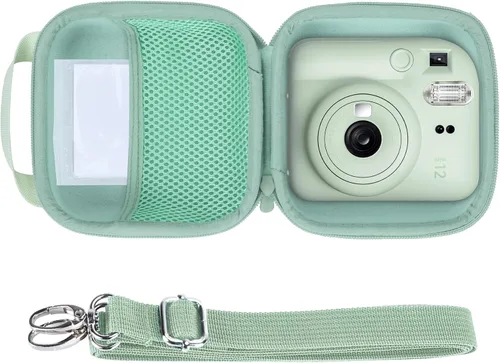 Miniatura 14 de Lebakort Funda de almacenamiento compatible con cámara instantánea Fujifilm Instax Mini 12/11 (funda rosa rubor)