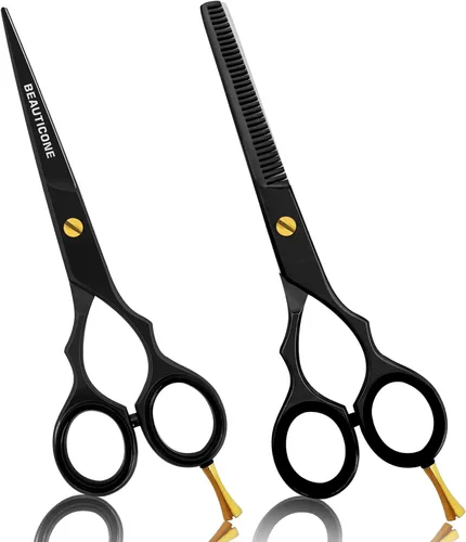 Miniatura 10 de Juego de tijeras de corte y adelgazamiento de cabello, tijeras de peluquería profesionales de 6.5 pulgadas para corte de pelo para hombres/mujeres