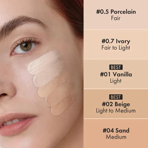 Miniatura 7 de LUNA Corrector de punta de larga duración (#01 vainilla) cobertura completa, para ojeras debajo de los ojos, líneas finas, enrojecimiento