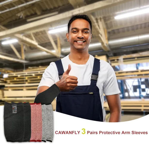Miniatura 3 de 3 pares de mangas protectoras para brazos, resistentes a los cortes, protectores de brazo antiabrasión, brazalete de seguridad para jardín, cocina