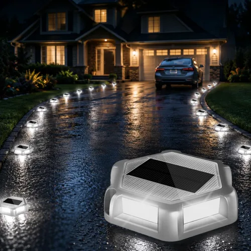 Miniatura 10 de Luces solares para muelle de entrada, 16 paquetes impermeables de 1200 mAh para exteriores, luces LED de aluminio para exteriores, luz de Azul