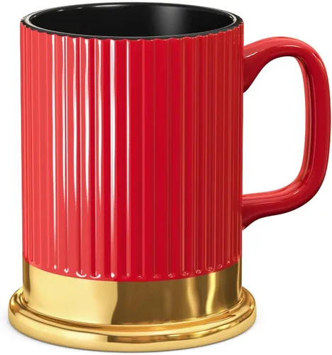 Old Southern Brass Taza de café de cerámica hecha a mano con estilo táctico patriótico, capacidad de 16 onzas, propiedad y operación estadounidense,