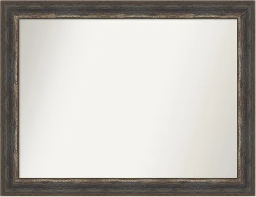 Miniatura 307 de Amanti Art Espejo de baño marrón para sobre el fregadero, 25 x 25 pulgadas, hecho a medida, espejo de tocador cuadrado marrón medio, marco de madera