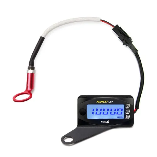 Miniatura 11 de Medidor multifunción 4 en 1 para motocicleta, mini 13.1 ft (tacómetro RPM+temperatura de culata+voltímetro+reloj) Medidor multifuncional 4 en 1