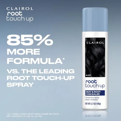 Miniatura 8 de Clairol Spray de coloración temporal para retoque de raíz, color de cabello negro, paquete de 1