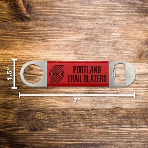 Miniatura 2 de Rico Industries NFL - Hoja de barra grabada con láser de piel sintética, gran accesorio para bebidas para el día del juego