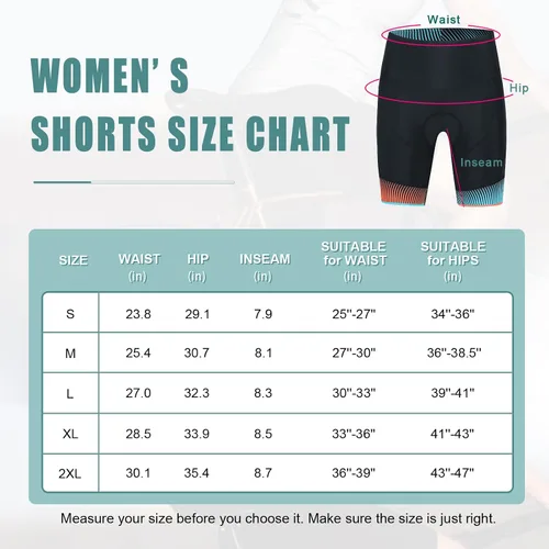 Miniatura 6 de NORTHHILL Pantalones cortos de ciclismo acolchados para mujer, pantalones cortos de ciclismo de cintura alta con forro 4D acolchado de gel Spin