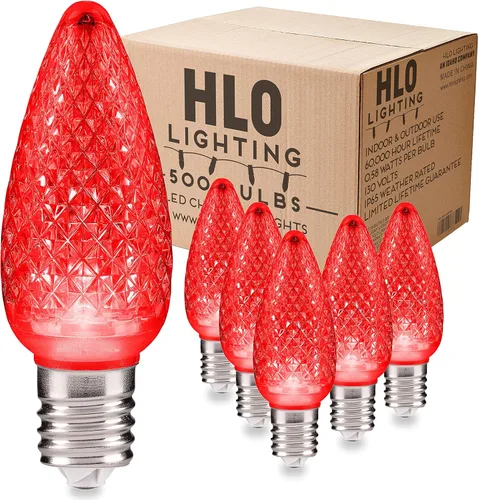 Miniatura 32 de HLO Lighting Juego de 25 bombillas LED de Navidad C9 de color blanco cálido para uso en interiores y exteriores Bombilla de repuesto duradera