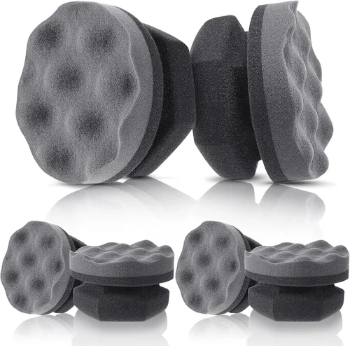 Miniatura 9 de 6 aplicadores de apósito de agarre hexagonal para neumáticos, aplicador de brillo de neumáticos, almohadilla de tocador, esponja de espuma para Negro