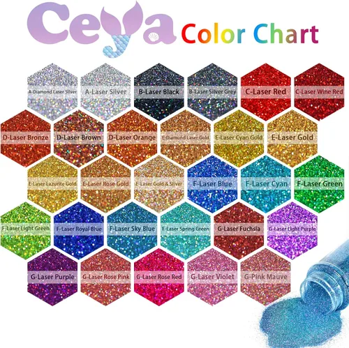 Miniatura 3 de Ceya - Polvo de purpurina holográfica ultra fina 3.8oz/ 110g, color azul real láser, 1/128” 0.008” 0.2mm, para slime, resina epoxi, manualidades