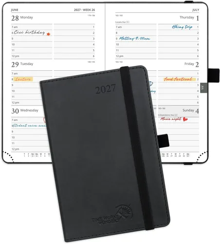 Miniatura 23 de POPRUN Agenda de bolsillo 2026-2027, tamaño del bolso, 4 x 6.25 pulgadas, calendario de bolsillo (julio de 2026 a junio de 2027) para bolso