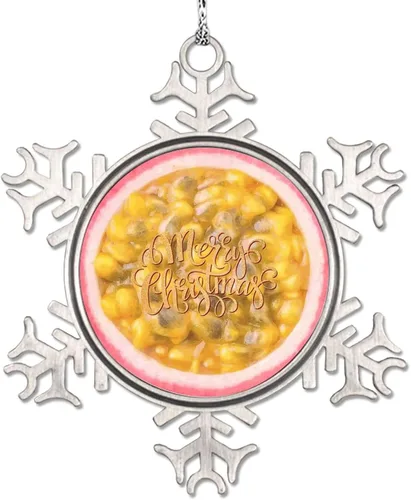 Miniatura 11 de Adorno de copo de nieve verde para árboles de Navidad, frutas, comida realista, adornos de Navidad personalizados 2022, divertido recuerdo de metal