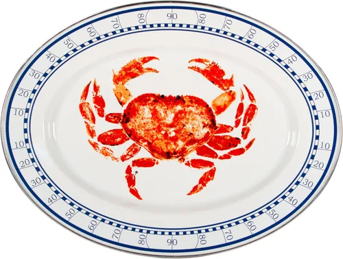 Miniatura 8 de Golden Rabbit Enamelware Oval Platter, 12 x 16in, Aegean Sevilla
