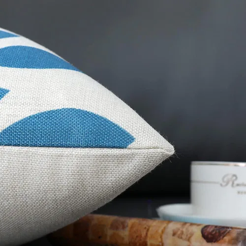 Miniatura 4 de Fundas de almohada de 18 x 18 pulgadas, fundas de almohada cuadradas de 18 x 18 pulgadas, juego de 4 fundas de almohada cuadradas bohemias y Azul
