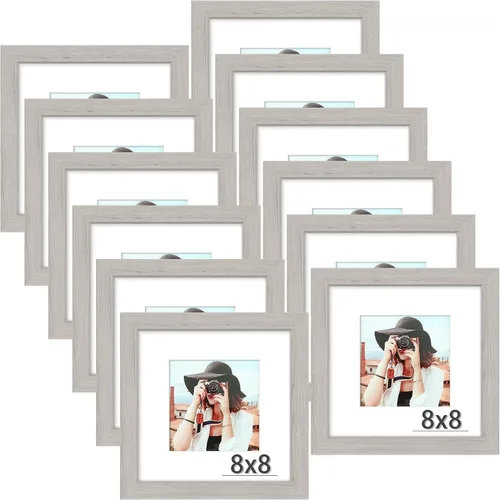 Miniatura 61 de Picrit - Juego de 12 portarretratos de 4 x 6 pulgadas, para fotos de 3.5 x 5 con paspartú o 4 x 6 pulgadas sin paspartú, marcos para colgar