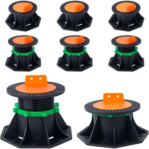 Miniatura 8 de Paquete de 8 Pedestales Ajustables de Plástico para Adoquines, Soporte de Losas de Piso Elevador de Piso, Soporte de Plataforma para Elevar el Suelo