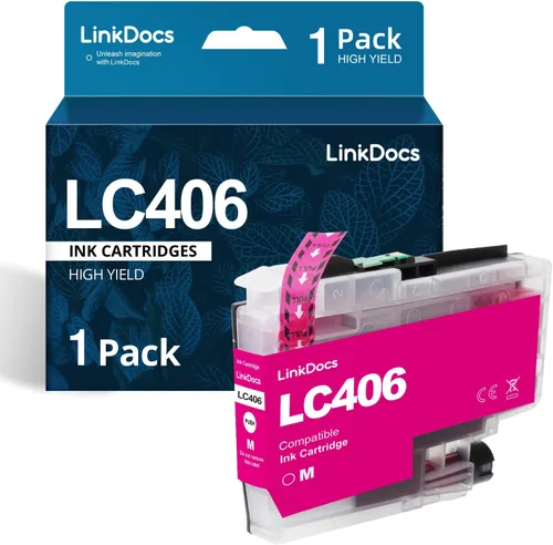 LinkDocs LC406 Cartuchos de tinta magenta compatibles con Brother LC406 LC406XL M para usar con impresora Brother MFC-J4535DW MFC-J4345DW