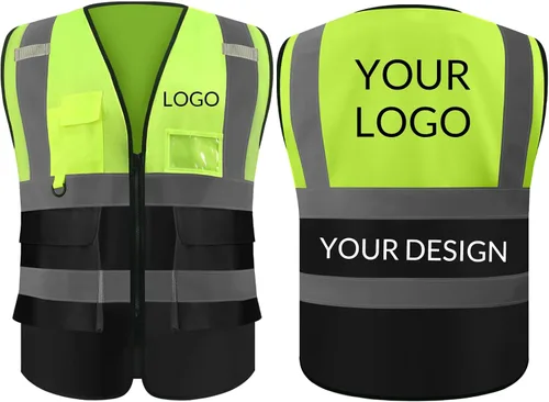 Chaleco de seguridad de alta visibilidad del chaleco de seguridad del logotipo de encargo Hi Vis Viz chaleco de seguridad reflectante modificado