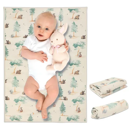 Miniatura 13 de Cambiador de bebé de cuero vegano - Cambiador portátil lavable, cambiador plegable de viaje para bebé, regalos de ducha para recién nacidos y niños