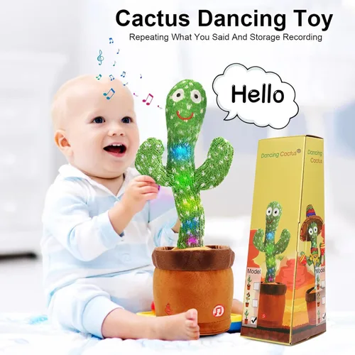 Miniatura 3 de Emoin - Juguete de cactus que baila y habla para bebés, niños y niñas, juguetes de cactus que cantan, imitan, graban y repiten lo que dices