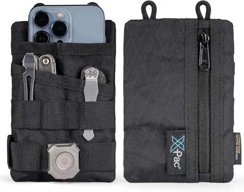 VIPERADE VE3 Organizador de herramientas, cinturón de herramientas de nylon con bucle y 4 bolsillos, bolsa EDC para linterna/cuchillo de bolsillo,