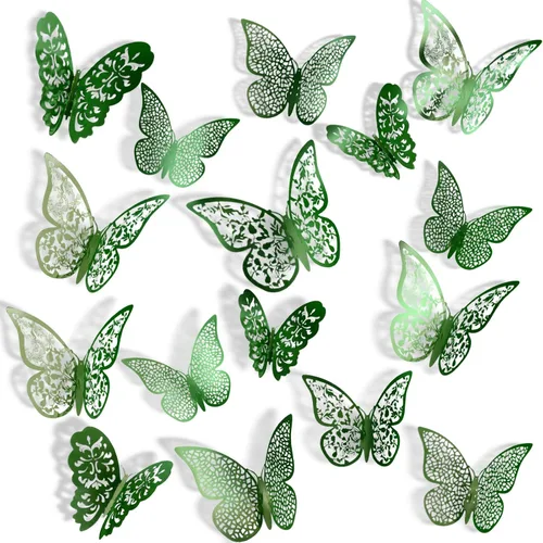 Miniatura 12 de 72 calcomanías 3D de mariposa para pared, decoración de pared, 3 tamaños, para habitación, hogar, guardería, aula, oficina, dormitorio, baño, sala
