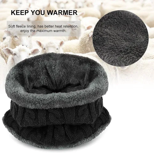Miniatura 7 de MUCO Conjunto de gorros de invierno para hombre y mujer, gorro de punto cálido, forro polar grueso, calentador de cuello para hombres y mujeres, Muco