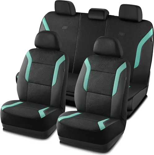Miniatura 13 de Fundas de asiento de coche de espuma viscoelástica Skechers, fundas de asiento gruesas de malla Air Cool, fundas de asiento de coche para asientos