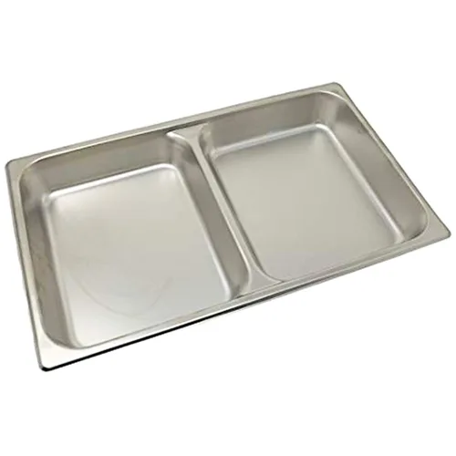 Miniatura 3 de Tiger Chef Bandeja dividida de acero inoxidable de tamaño completo de 18 x 26 pulgadas, 2-1/2 pulgadas de profundidad, calibre 24, acero inoxidable