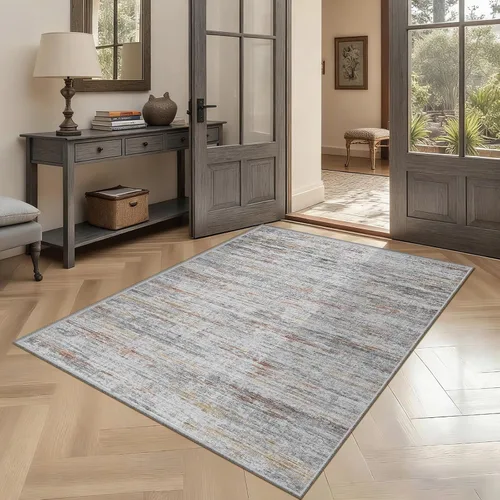Miniatura 68 de Alfombras para pasillos antideslizantes 2x8, alfombra de pasillo moderna lavable para entrada, alfombra de piso suave resistente a manchas para Gris