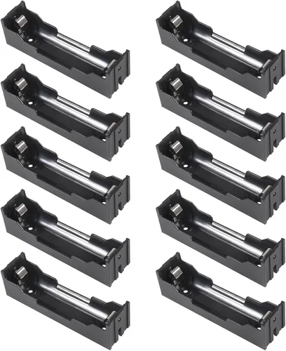 Miniatura 14 de ACEIRMC 10 unids 18650 clip de batería 1 ranuras 3.7 V plástico 18650 caja de almacenamiento de batería con cables de cable negro y rojo