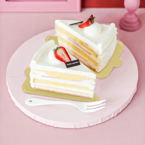Miniatura 6 de HANSGO Bases triangulares para tartas, 100 piezas de mini tablero de pastel de mousse, cartones para postres, bandejas de exhibición de postres