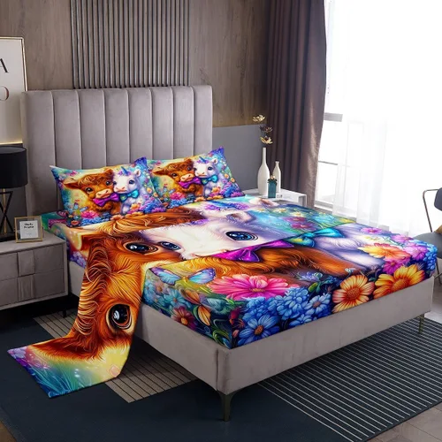 Miniatura 21 de Castle Fairy Juego de sábanas de motocross tamaño twin, juego de ropa de cama verde con diseño de panal ombré, decoración de habitación de niños