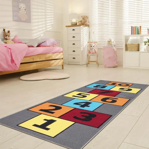 Miniatura 11 de Ottomanson Children's Collection - Alfombra de jardín, 2 pies, 7 pulgadas x 6 pies, color gris