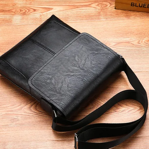 Miniatura 4 de Bolso de hombro pequeño, bolso cruzado para hombre, bolso vintage de piel sintética para oficina, bolsa de negocios para hombres, bolso