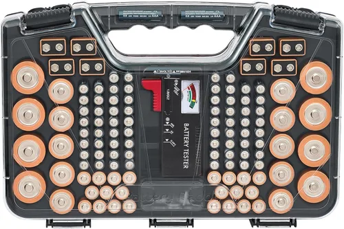 Miniatura 8 de Ontel Battery Daddy - Estuche de almacenamiento y organizador con probador, almacena y protege hasta 180 baterías, doble cara, diseño duradero