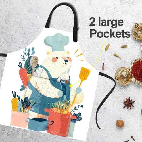 Miniatura 5 de Delantal divertido con 2 bolsillos para hombres y mujeres, barbacoa, parrilla, delantales con babero ajustable, regalos, cocina, cocina de la cocina
